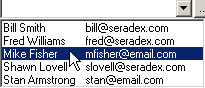 E-mail sender combo