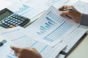 Graphs showing financial and accounting reporting